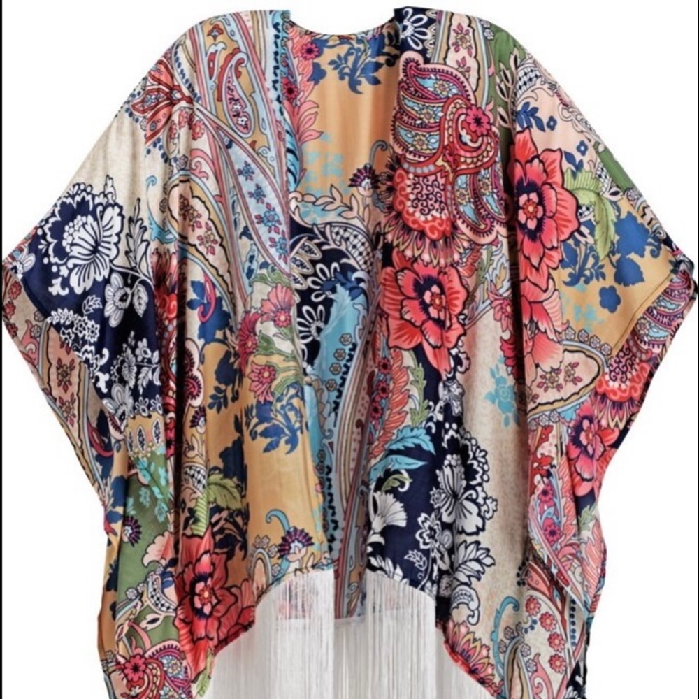 Chico’s Ella Paisley Fringed Ruana